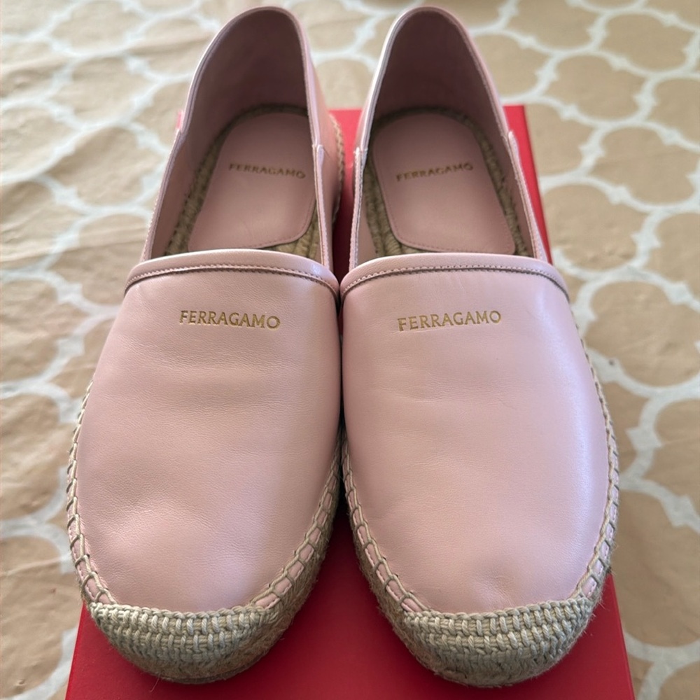 Ferragamo Alma Pink Lamb Espadrille